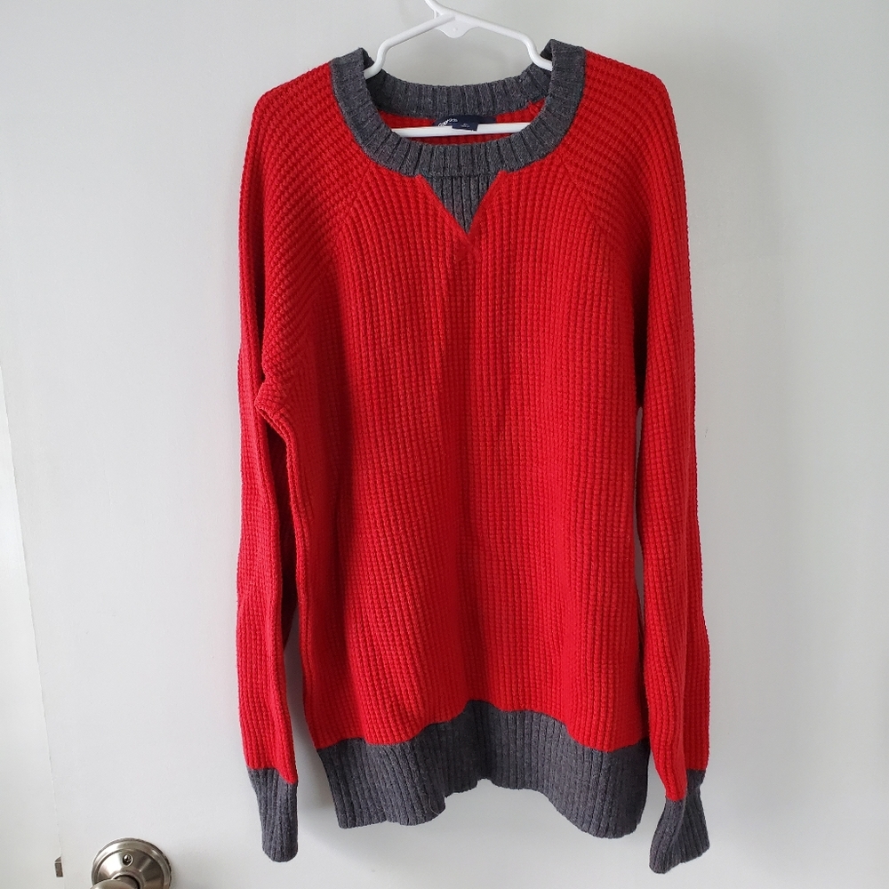 GAP Kids Red & Grey Long Sleeve Thermal Top